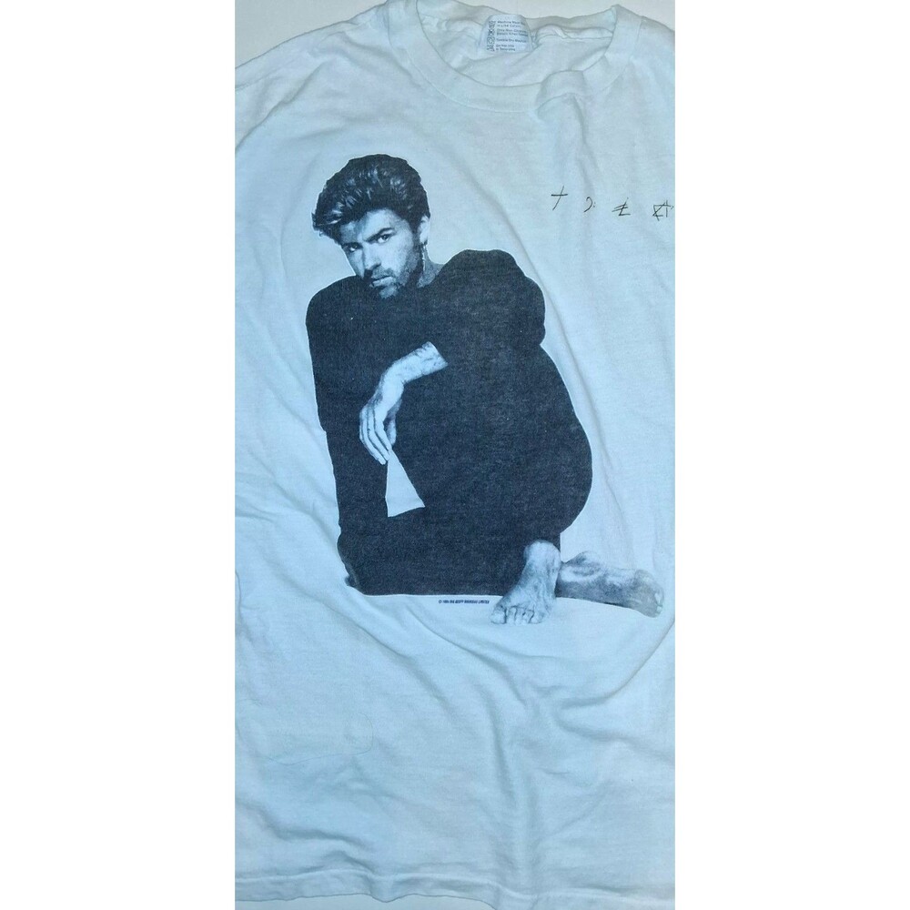 Vintage 1988 George Michael Faith Tee XL Single Stitch Tour Shirt Rock Band Tee - Picture 2 of 8